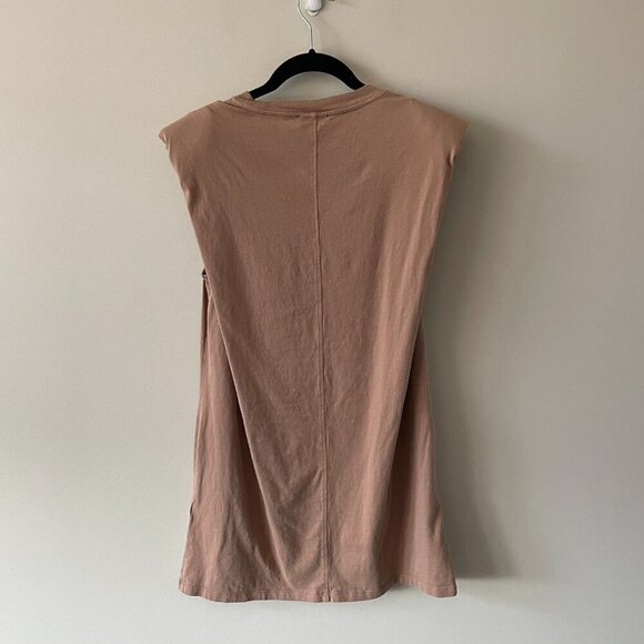 Aritzia Babaton Shoulder Pad T-Shirt Dress Pullover Short Sleeve Brown XXS - Picture 3 of 7